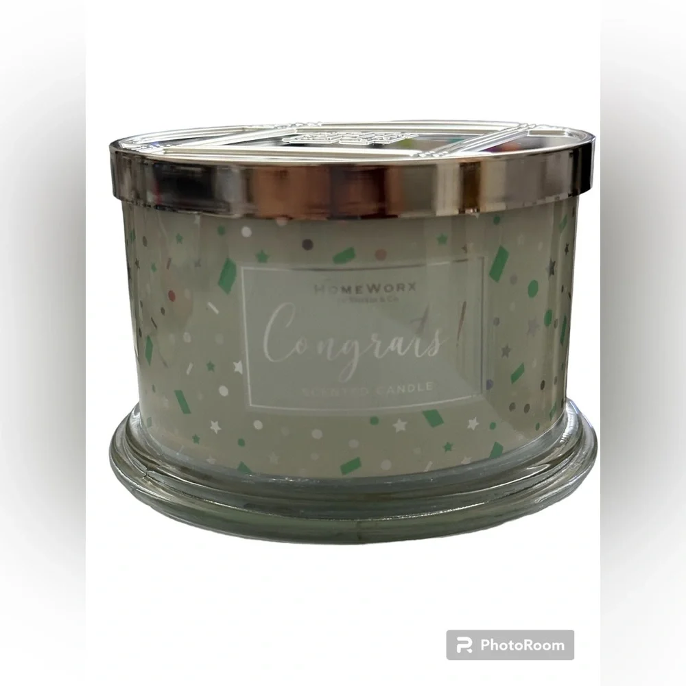 Homeworx 4 Wick scented candle in Congratulations scent | 18 oz.